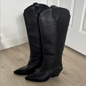 Anine Bing Black Leather Women's Boots US 11 UK 41